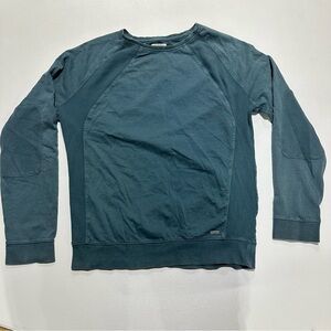 Calvin Klein Men’s size L Distressed Turquoise Padded Elbow Crewneck Sweater